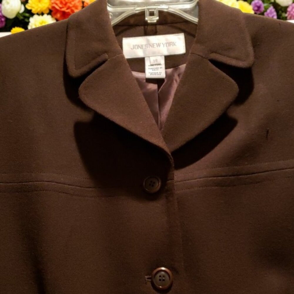 Jones New York Vintage Chocolate Brown Button Dow… - image 4